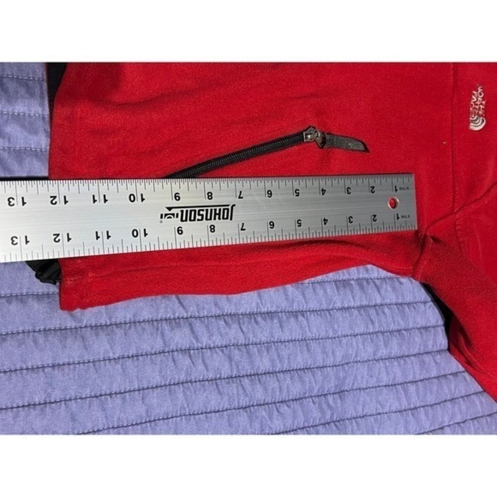 The North Face Youth Red Full Zip Fleece Jacket Mock Neck Size Medium M/M - Picture 11 of 12